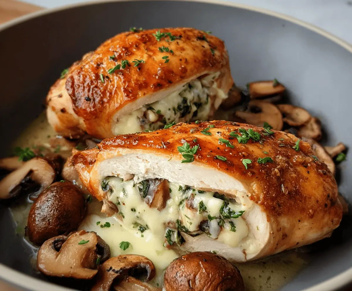 Easy Mushroom Stuffed Chicken Breast Recipe