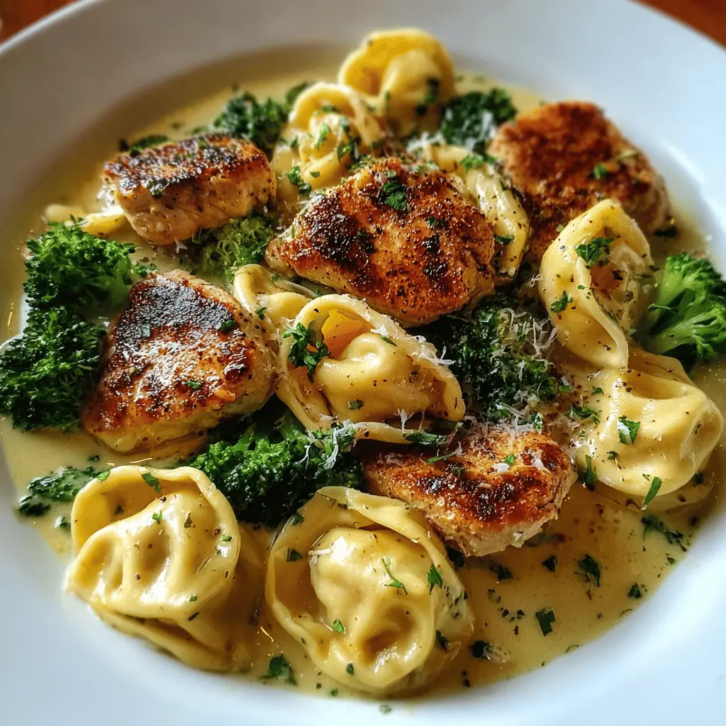 Creamy Garlic Parmesan Chicken Tortellini With Broccoli