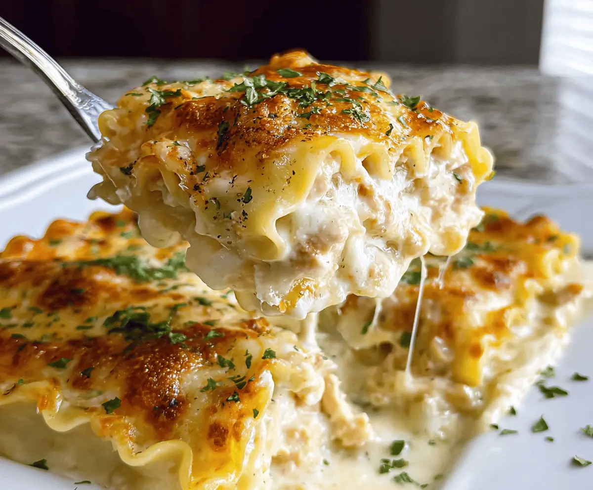 Cheesy Chicken Alfredo Lasagna Rolls Recipe