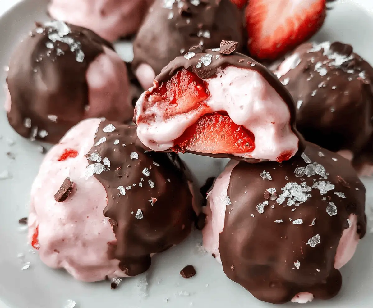 Easy Chocolate Strawberry Frozen Yogurt Bites Recipe