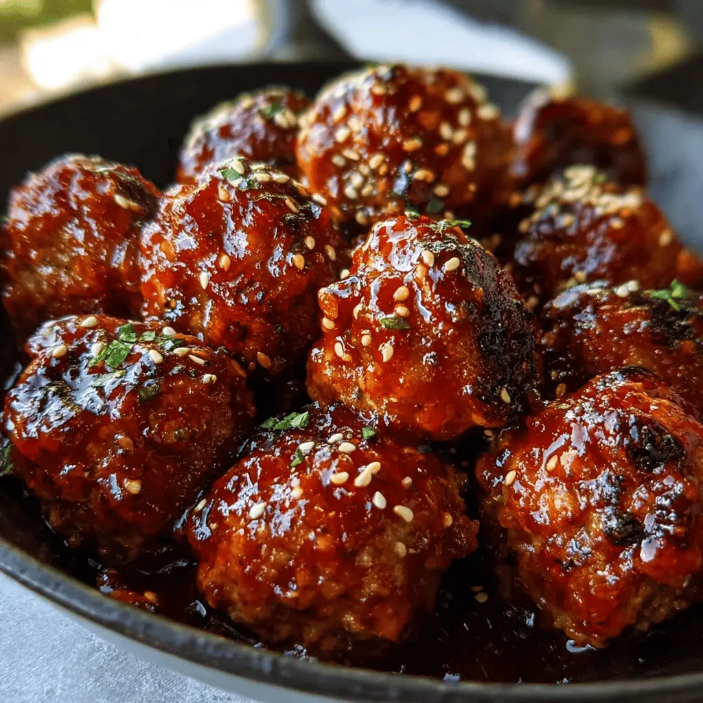 Sticky Korean BBQ Meatballs With Sweet Gochujang Glaze