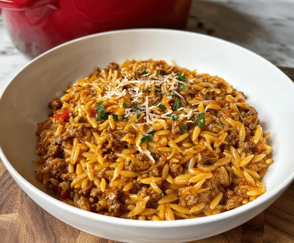 Easy Savory Ground Beef Orzo Dinner Recipe