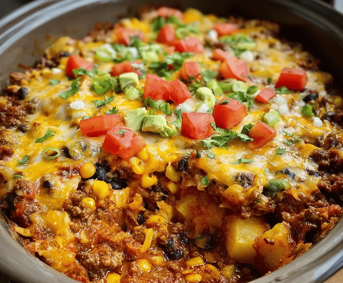 Easy Crockpot Taco Casserole Recipe