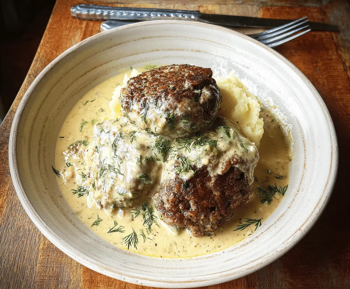 Creamy Dill Hamburger Steaks Recipe