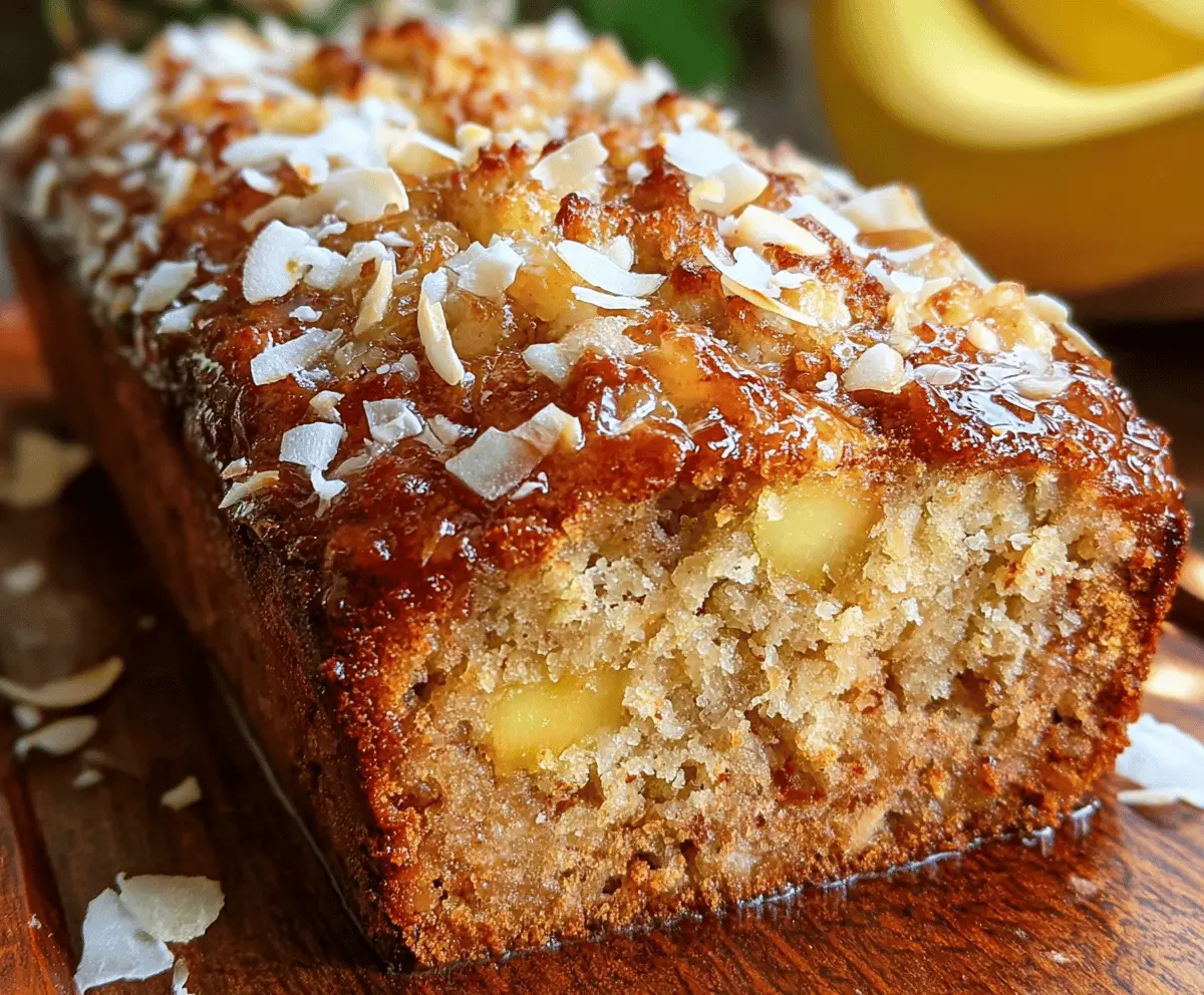 Hawaiian Banana Bread With Coconut & Pineapple