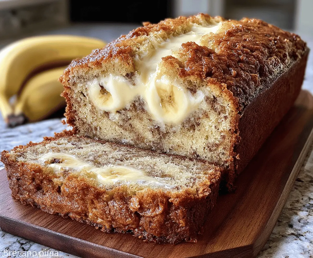 Cream Cheese Banana Bread Recipe with Sweet Creamy Swirl