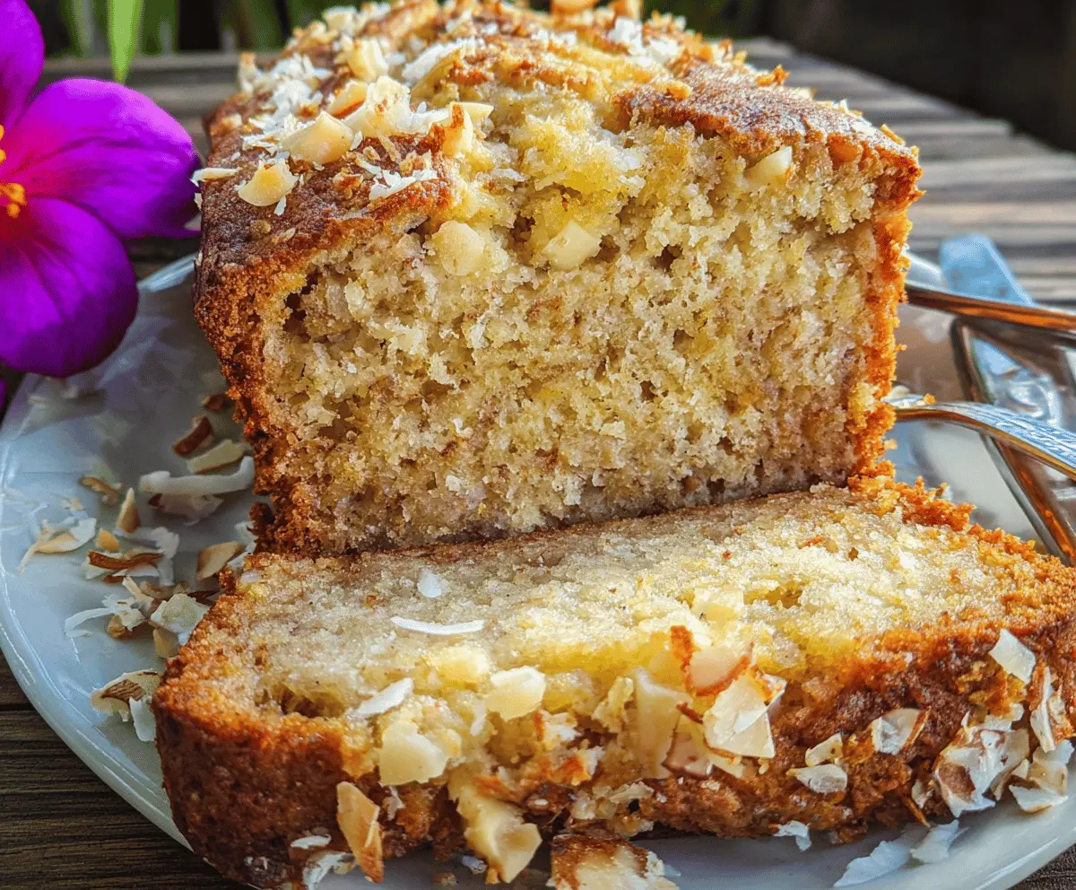 Hawaiian Banana Bread with Pineapple & Macadamia Nuts
