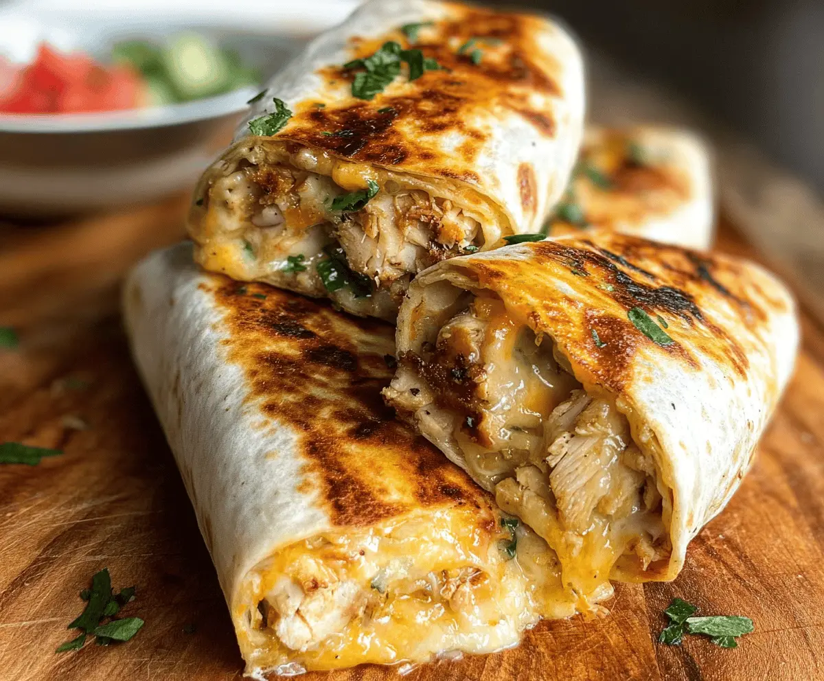 Easy Cheesy Garlic Chicken Wraps Recipe