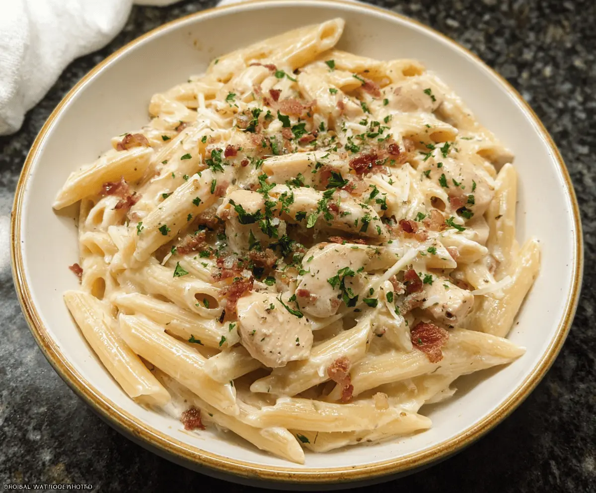 Creamy Chicken Bacon Ranch Pasta Recipe