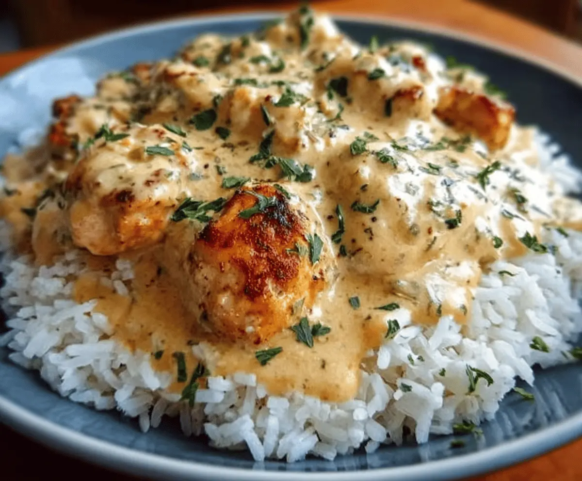 Creamy Smothered Chicken and Rice Dinner Recipe
