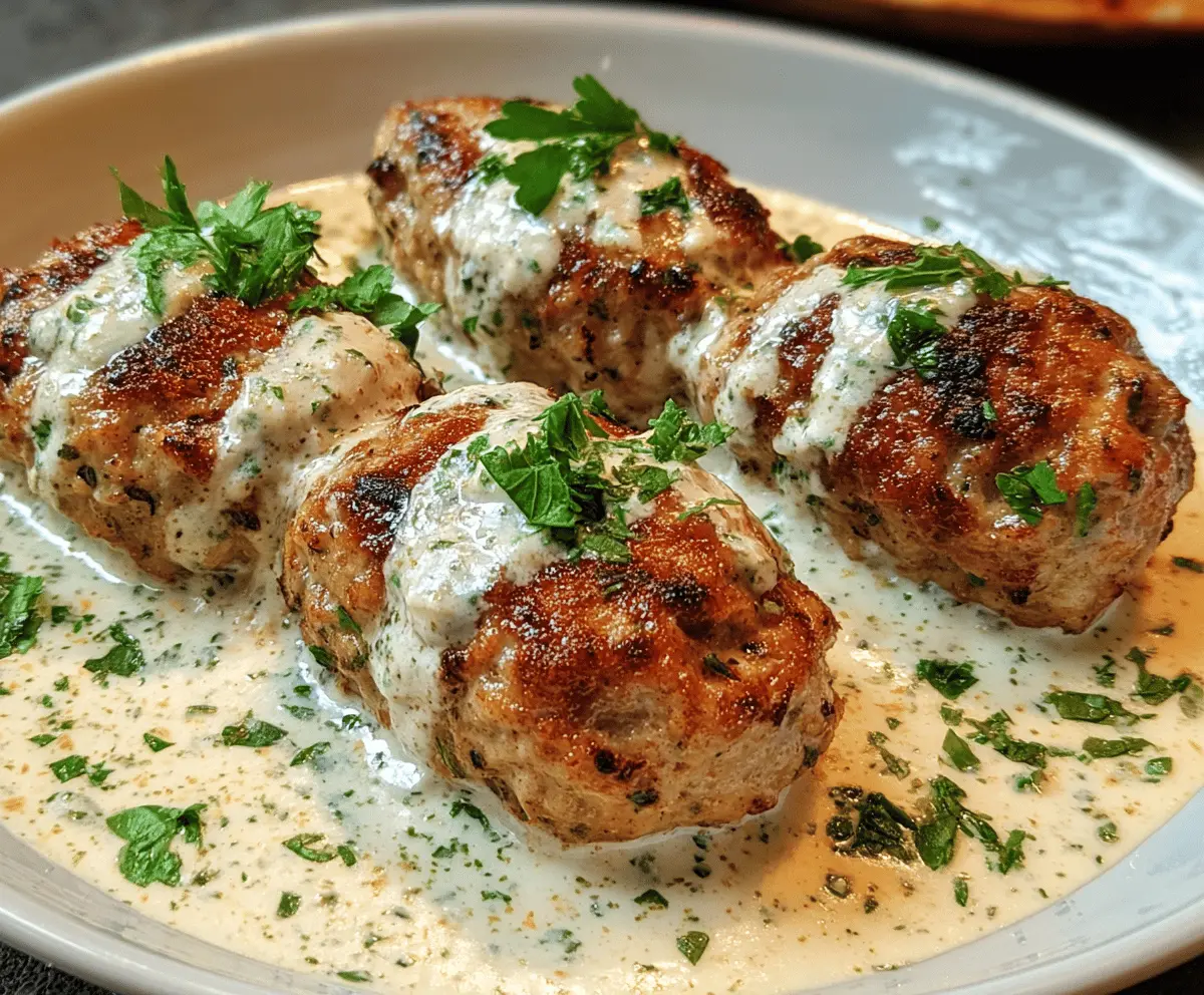 Easy Chicken Kofta with Creamy Garlic Yogurt Sauce