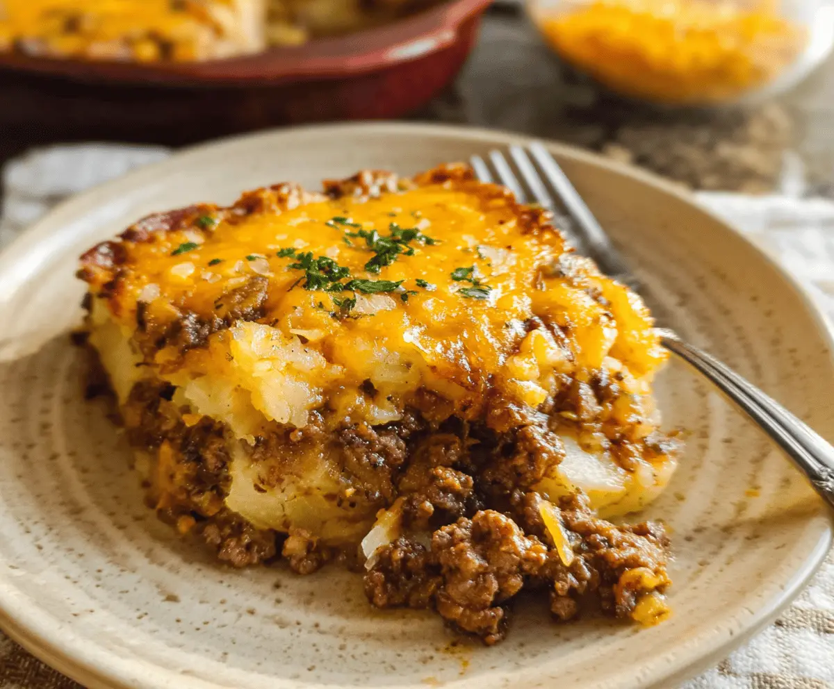 Cheesy Ground Beef and Potato Casserole Recipe