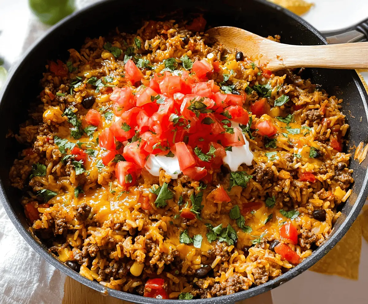 Easy Mexican Beef and Rice Skillet Dinner