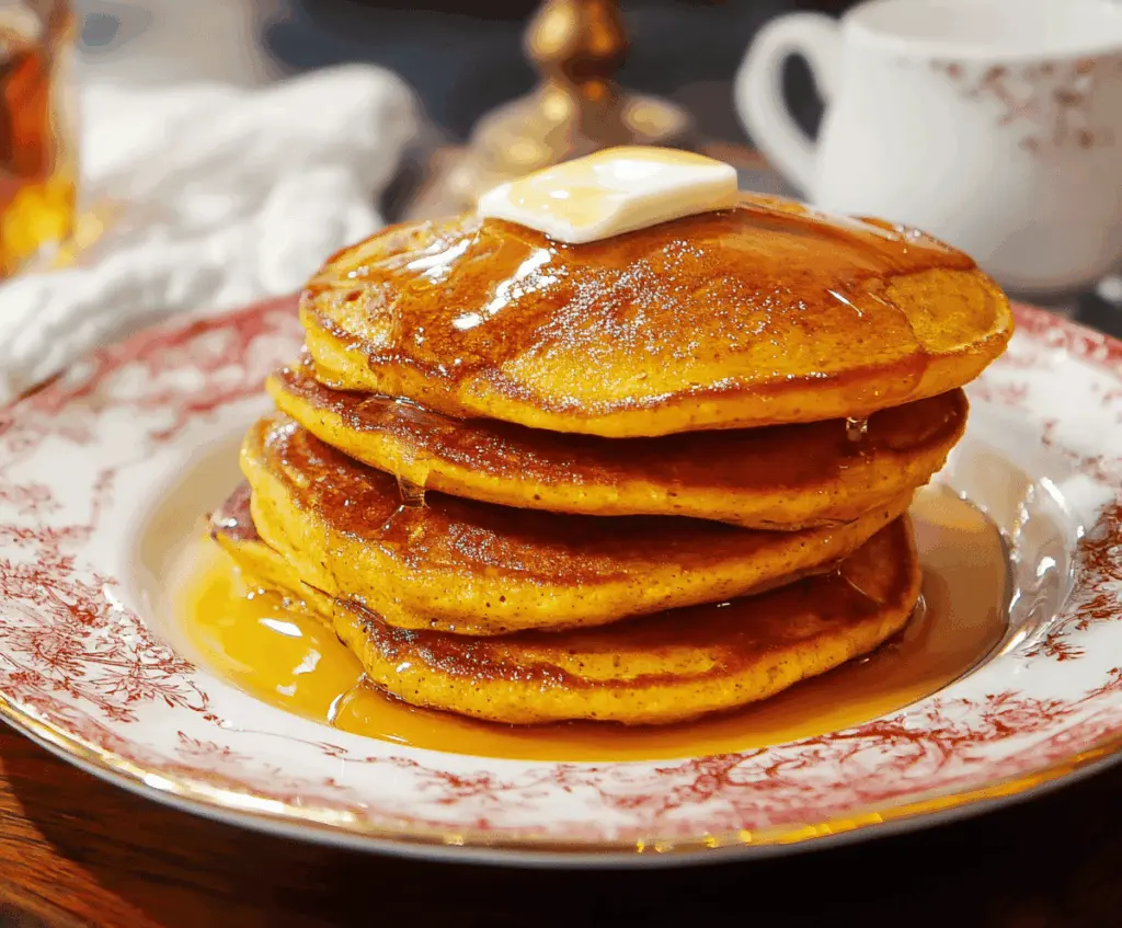 Delicious Pioneer Woman Pumpkin Pancakes topped with whipped cream and cinnamon, served on a plate with fresh pumpkin slices, perfect for fall breakfast