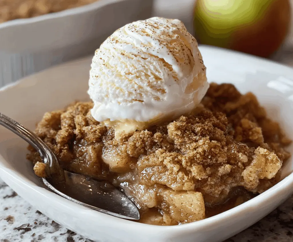 Delicious homemade Apple Pie Dump Cake with golden crust and warm apple filling, served in a baking dish