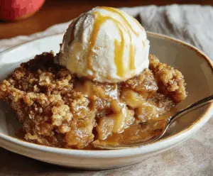 Delicious caramel apple dump cake topped with caramel sauce and fresh apples, perfect for autumn desserts.