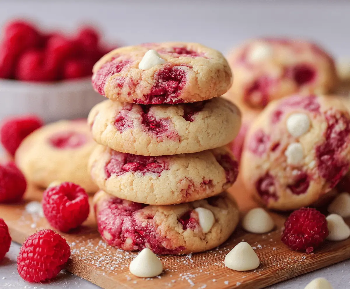 Delicious moist raspberry cookies with fresh berries and soft texture