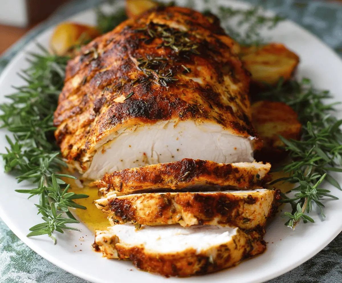 Juicy slow cooker turkey breast cooked to perfection, ideal for a healthy meal.