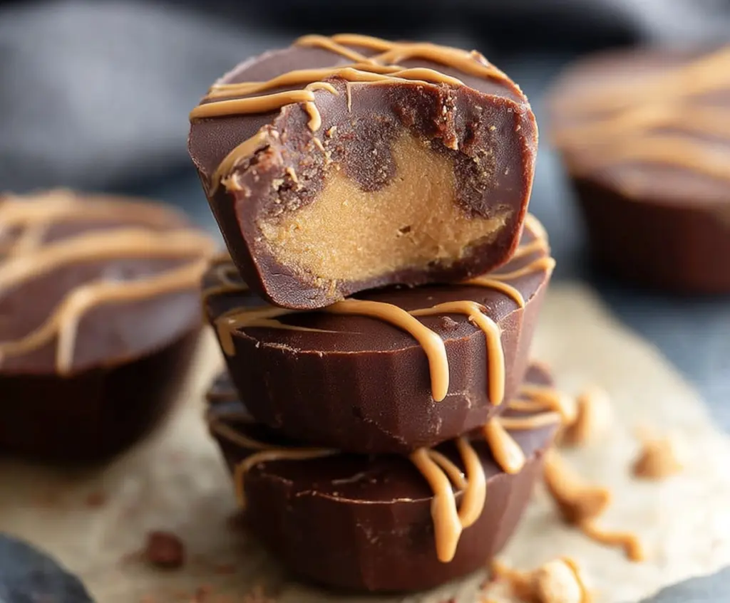 Delicious homemade Chocolate Peanut Butter Fat Bombs on a plate, perfect for low-carb diets.