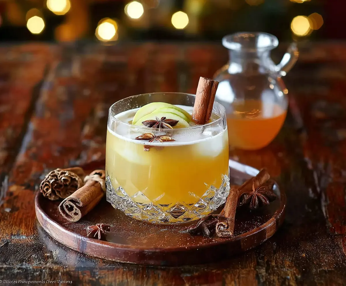 Festive Christmas Spiced Gin Punch in a glass with cinnamon and orange slices
