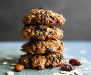 Delicious healthy breakfast cookies made with oats, nuts, and dried fruits for a nutritious start to your day.