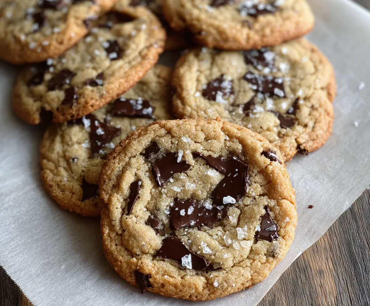 Delicious Brown Butter Sourdough Discard Cookies fresh out of the oven with golden edges