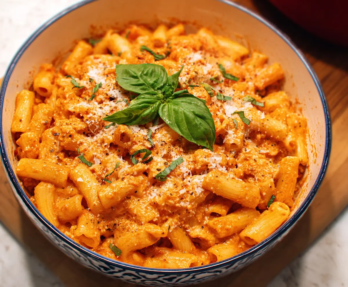 Creamy cottage cheese pasta sauce with herbs and garlic for a delicious vegetarian meal.