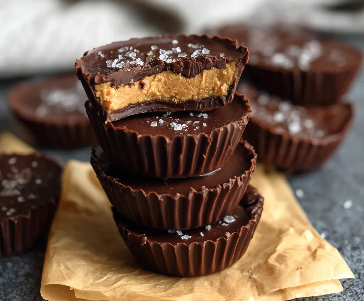 Delicious homemade protein peanut butter cups with creamy peanut butter and chocolate coating
