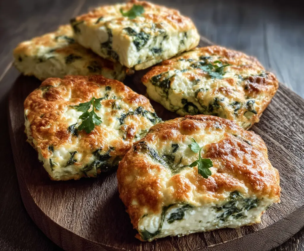 Delicious Spinach Cottage Cheese Flagels fresh out of the oven, perfect for a healthy snack or breakfast.