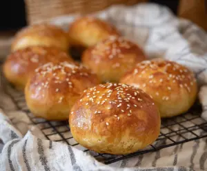 Delicious homemade cottage cheese buns fresh out of the oven, perfect for breakfast or snacks