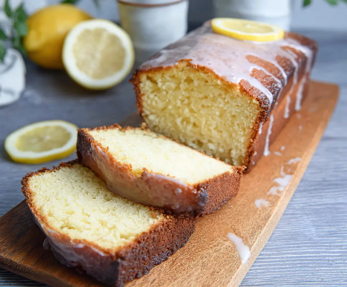 Delicious Lemon Sourdough Discard Cake with a citrus glaze and fluffy texture.