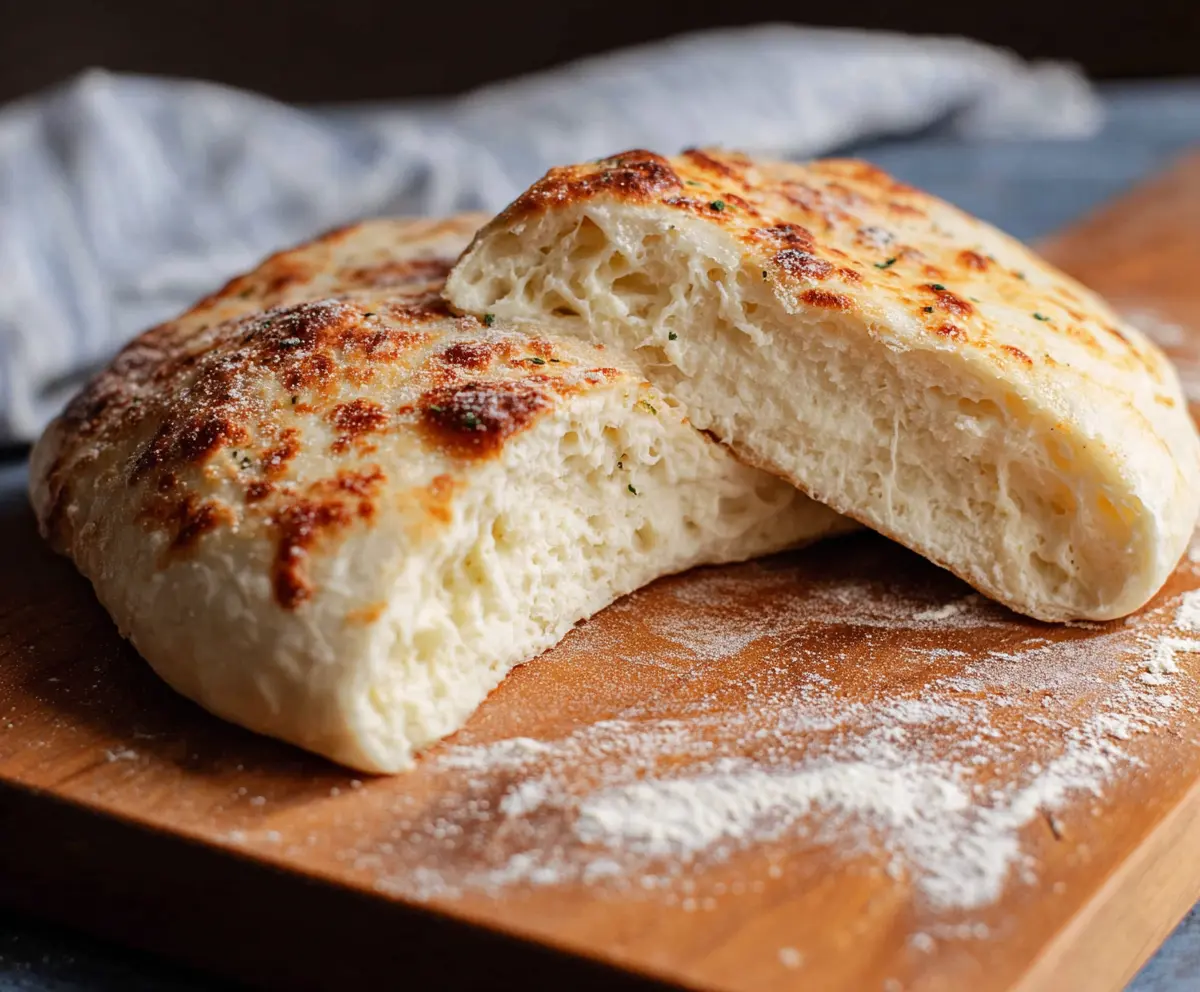 Homemade sourdough discard pizza dough ready for baking.