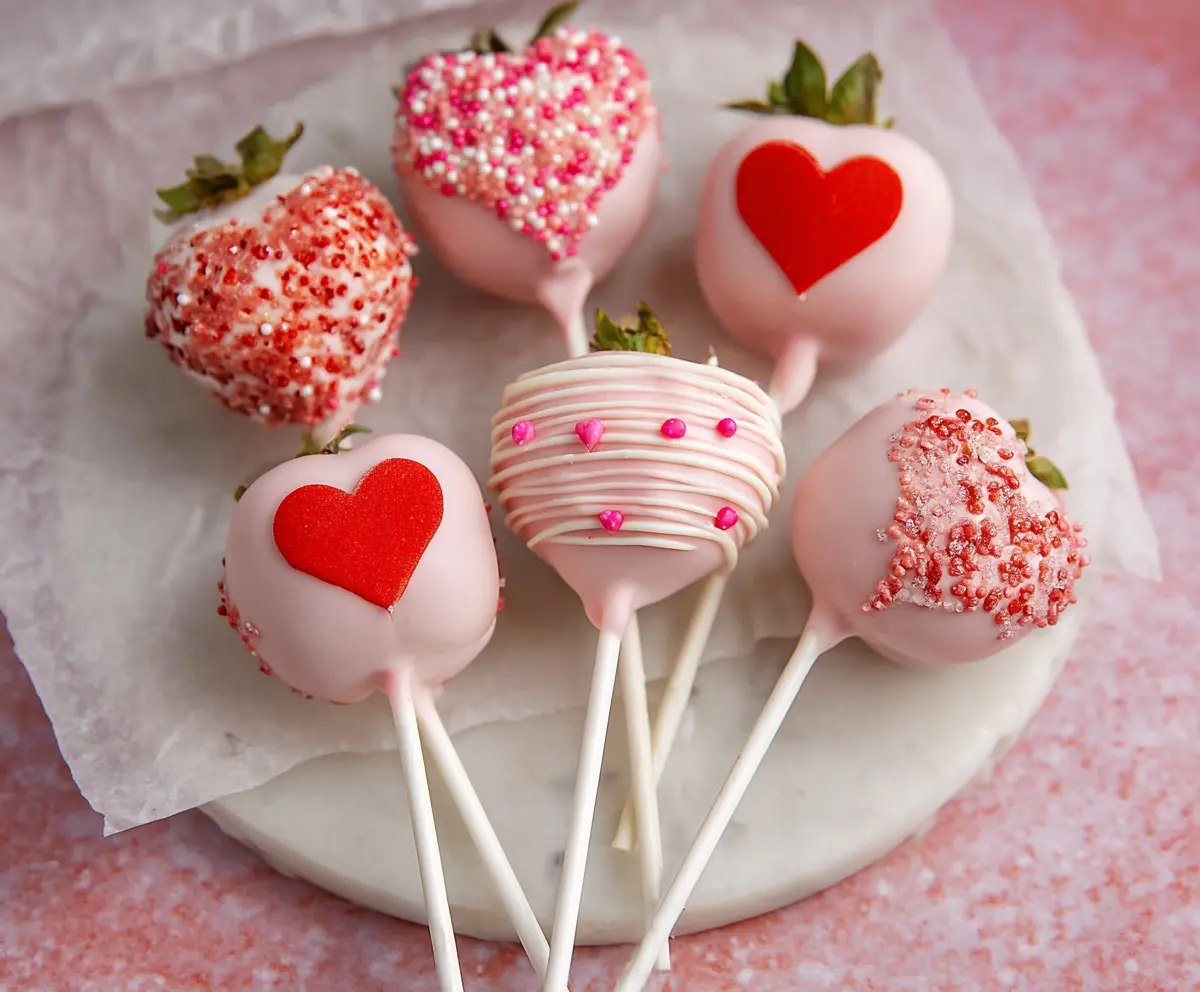 Delicious strawberry heart-shaped cake pops perfect for Valentine's Day treats