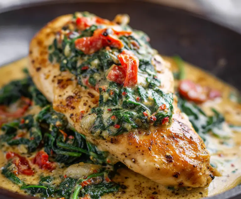 Chicken Breast In Spinach Parmesan Sauce