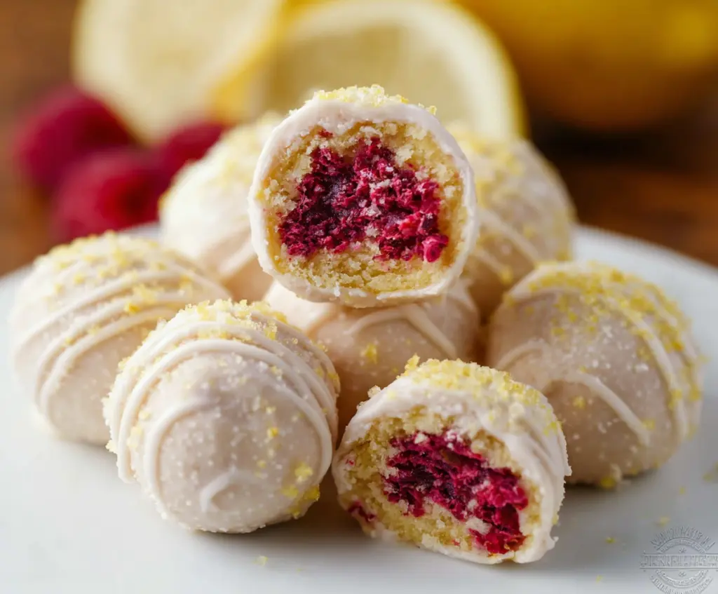Delicious Raspberry Lemon Truffles with fresh raspberries and bright lemon flavor for a sweet treat.